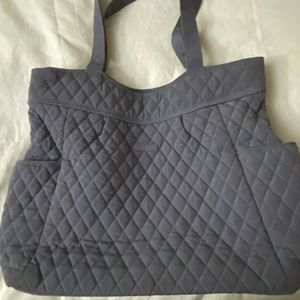 Vera Bradley Grey diaper bag polka dot interior